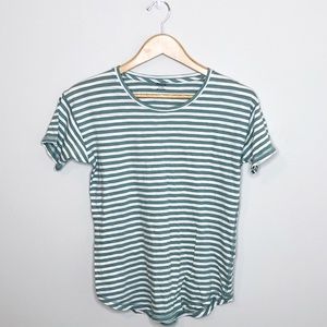 Madewell Crew Neck Tee in light blue Fenwick Stripe size xs